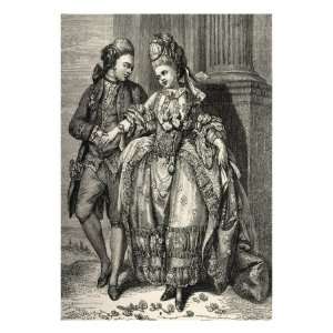  French bourgeois couple of newlyweds wearing 18th century 