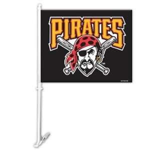   Pirates MLB Car Flag With Wall Brackett:  Sports & Outdoors