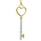 Diamond Heart Key Pendant Necklace 1