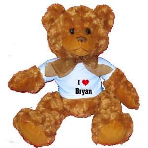  I Love/Heart Bryan Plush Teddy Bear with BLUE T Shirt 