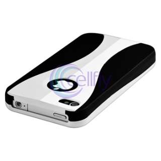 WHITE HARD CASE+CAR CHARGER+PRIVACY FILM for Apple iPhone 4S 4 G 