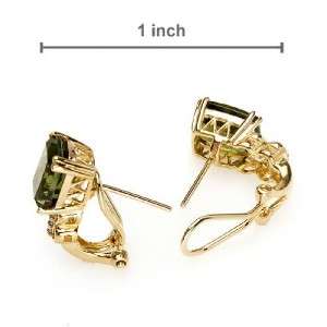 FPJ Diamond & Moldavite 10K Gold Earrings BN Genuine RP$1,600 
