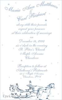 Christmas Sleigh Ride Wedding Shower Party Invitation  