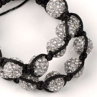 Fashion Crystal Disco Hip Hop Ball Beads Bracelet Adjustable Men Style 