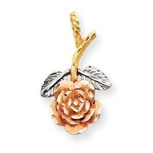  14k Gold Tri color Rose Charm: Jewelry