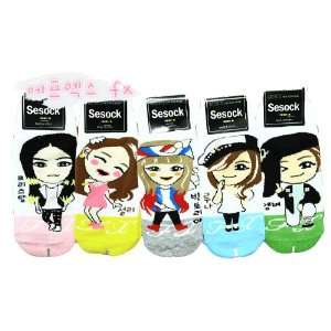  F(x) Kpop Socks 5 Pairs Featuring Victoria, Amber, Luna 