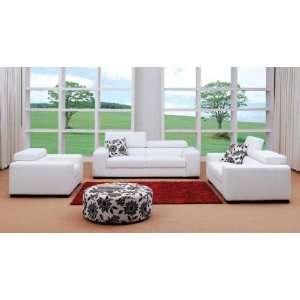  Vig Furniture Miami   White Fabric Sofa Set: Home 