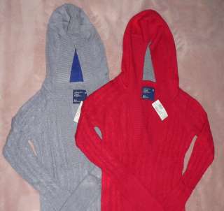 American Eagle Womens Cable Knit Hooded Sweater NWT  