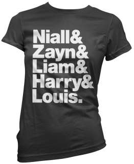 Niall Zayn Liam Harry Louis One Black Womens T Shirt Direction Top 