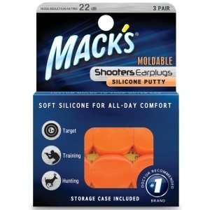  Macks Shooters Moldable Silicone Putty Ear Plugs (Orange 