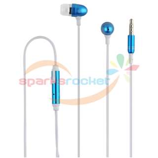 In ear Headphone Earphone Blue Mic for B&N Nook Color  