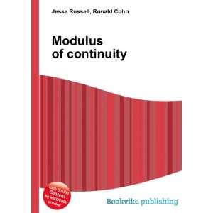 Modulus of continuity Ronald Cohn Jesse Russell Books