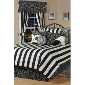   Modern Black & White Stripe 4 Pc Daybed Bedding Set