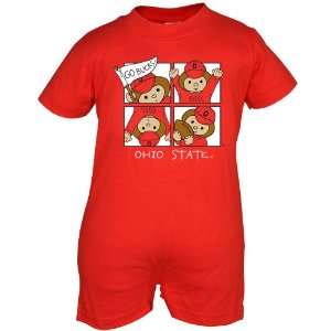 Ohio State Buckeyes Scarlet Toddler Pennant Short John Romper  