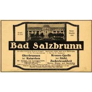  1914 Ad Salzbrunn Baths Hotel Germany Lodging Travel 
