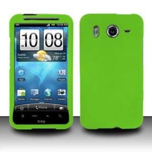 NEON GREEN Hard Rubber Feel Plastic Case for HTC Inspire 4G/Desire HD 