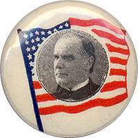 1896 William McKinley AMERICAN FLAG Campaign Pinback  