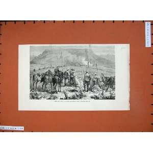  1879 Zulu War Lancers Burning Kraals Mountains Army