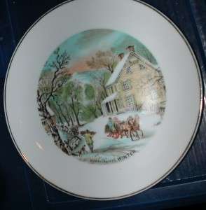 Currier and Ives   Winter   Vintage Collectors Plate  