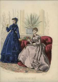 ORIGINAL MODE ILLUSTREE 1868 hand colored prints  