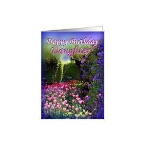  Daughter, Happy Birthday, Tulip Garden Card: Toys & Games