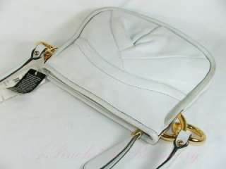 Makowsky Kiev Leather Crossbody Bag Purse White  