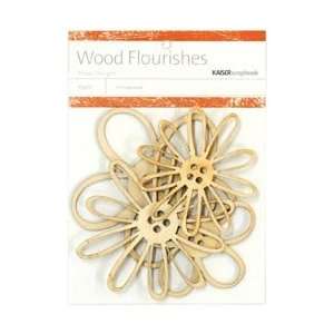  Kaisercraft Wood Flourishes 4/Pkg Button Blooms SB726; 3 