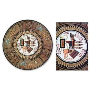  Ceramic plate, Inca Warrior