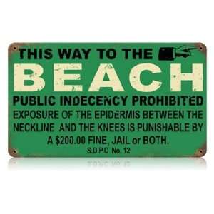  Beach Indecency Vintaged Metal Sign