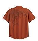 Harley Davidson®Mens S/S Textured Woven Shirt with Big Back Graphic 