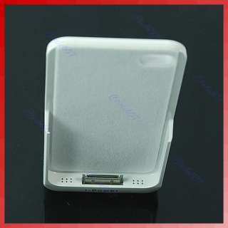   Power Pack Backup Battery Charger Case For iPhone 4 4G 4S White  