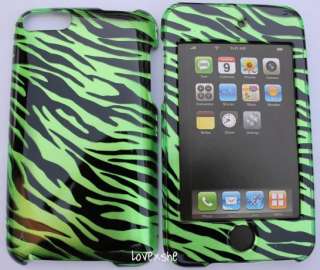 iPod Touch 2nd 3rd Gen   HARD CASE COVER GREEN ZEBRA  