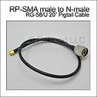 Wi Fi Antenna pigtail extension cable RP SMA male to N male connector 