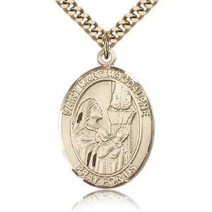    Gold Filled 1in St Mary Magdalene Medal & 24in Chain Jewelry