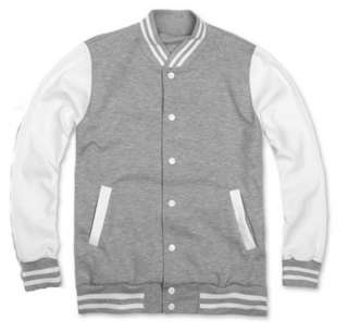 New Baseball Jacket Gray/Cotton Casual jumper XS~XXL sz  