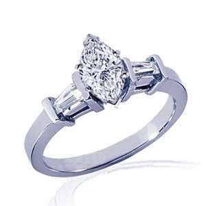  0.85 Ct Marquise Cut Diamond Engagement Ring SI2 G COLOR CUT 
