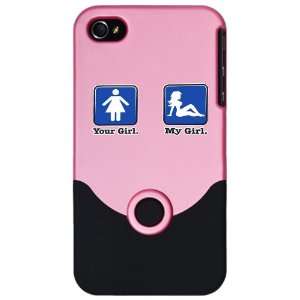  iPhone 4 or 4S Slider Case Pink Your Girl My Girl   Harley 