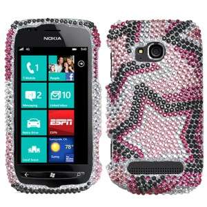 For Nokia Lumia 710 Crystal Diamond BLING Hard Protector Case Snap On 