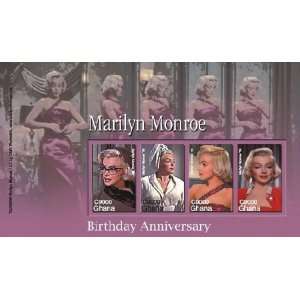  Marilyn Monroe Sheet of 4 Mint Stamps Ghana 2566 