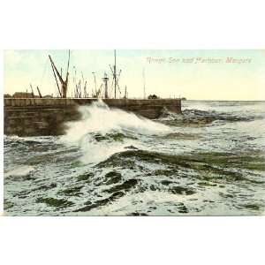   Postcard Rough Sea and Harbor Margate England UK 