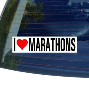  I Love Heart MARATHONS   Window Bumper Sticker Automotive