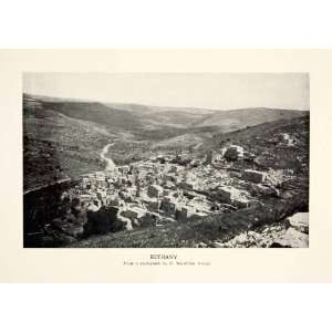  1937 Print Bethany Jerusalem Israel West Bank Mount Olives 