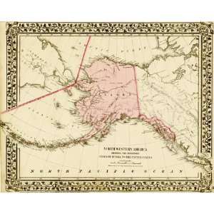   Mitchell 1877 Antique Map of The Territory of Alaska