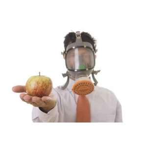 Man with Mask Holding a Genetic Manipulated Apple   Peel and Stick 