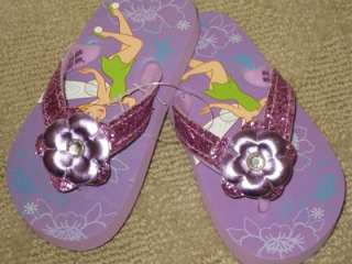 Disney Tinker Bell Sparkle flip flops shoes girl NEW 7  