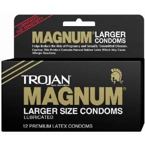  Trojan Magnum 12 Pack   Condoms: Health & Personal Care