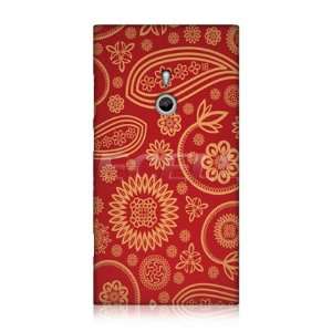   DESIGNS RED PAISLEY PATTERN HARD BACK CASE FOR NOKIA LUMIA 800: Cell