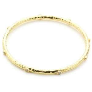 Coralia Leets Jewelry Design White Zircon Bezel Set Hammered 22k Gold 