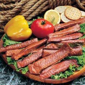 Four Packs Smoked Silver Salmon Strips:  Grocery & Gourmet 