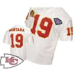 City Chiefs #19 Joe Montana Throwback White Jersey Authentic Football 
